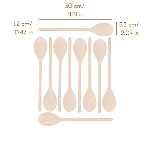 Creative Home Set 10 Cucchiai Legno di Faggio 30 cm
