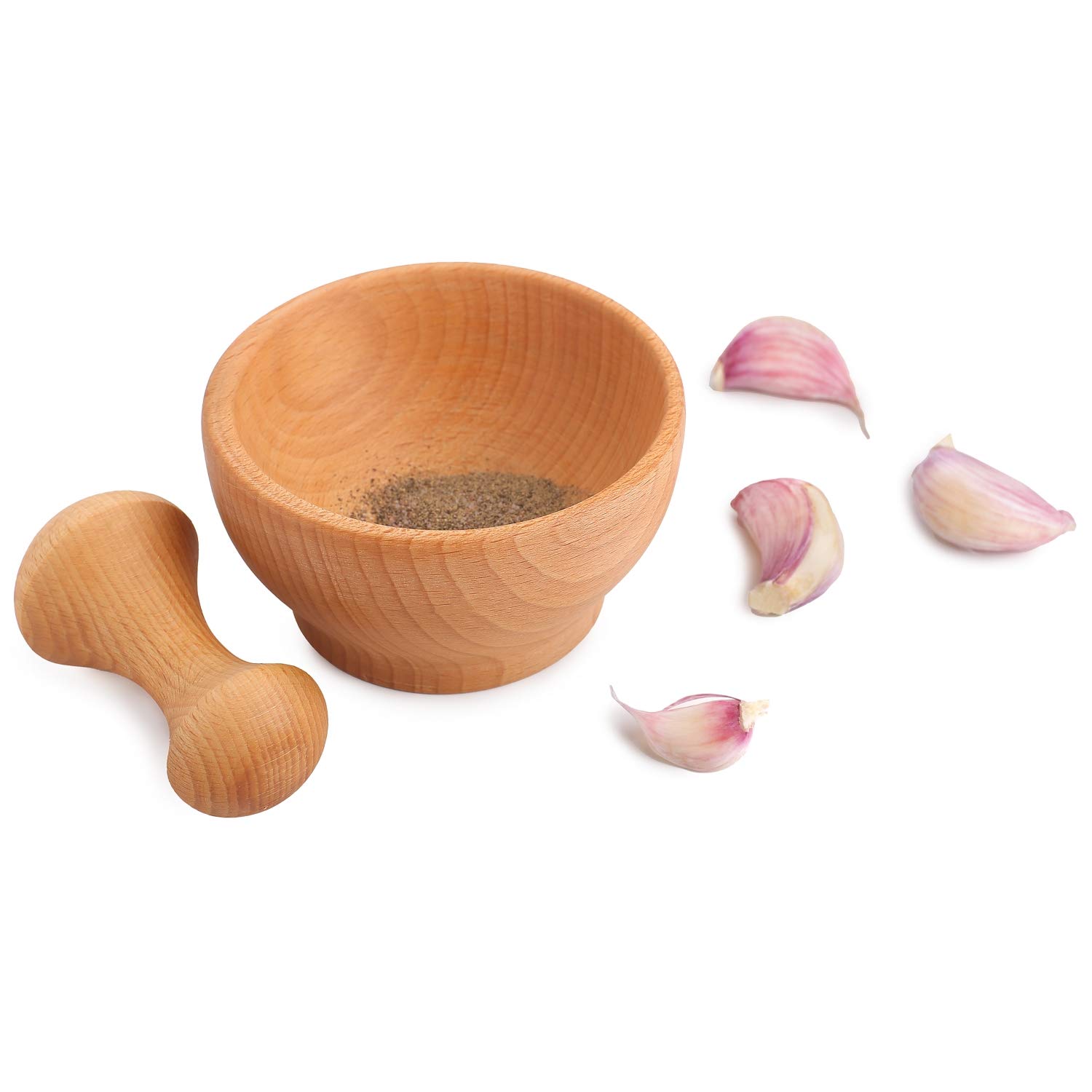 Creative Home Mortaio Pestello Faggio 10,5 cm Legno