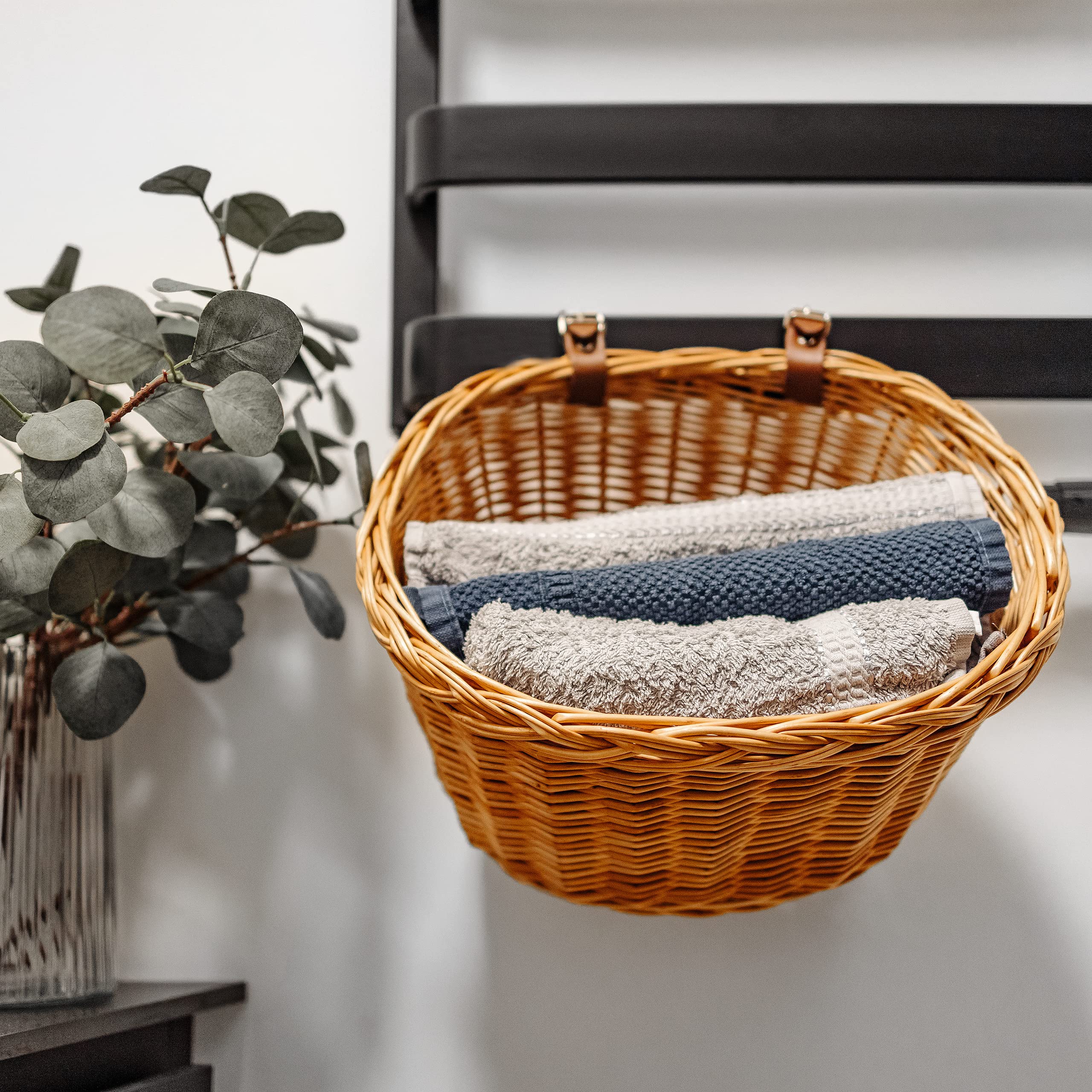 Creative Home Cestino Bici Vimini 36x29x23 cm Anteriore 5 kg