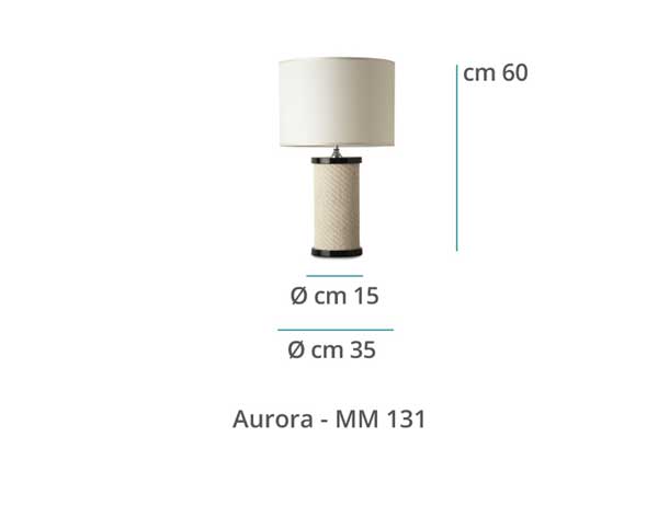 Mila Maurizi Maison Aurora lampada tavolo legno e midollino