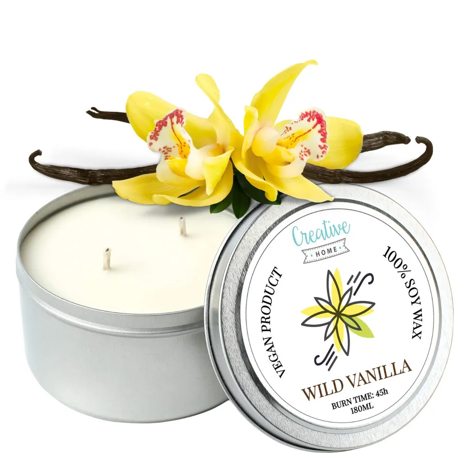 Creative Home Candela Profumata Vaniglia 180 ml Cera di Soia