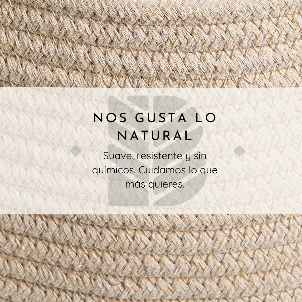 BELMIN Orso cesto portagiochi cotone beige 35x28 cm