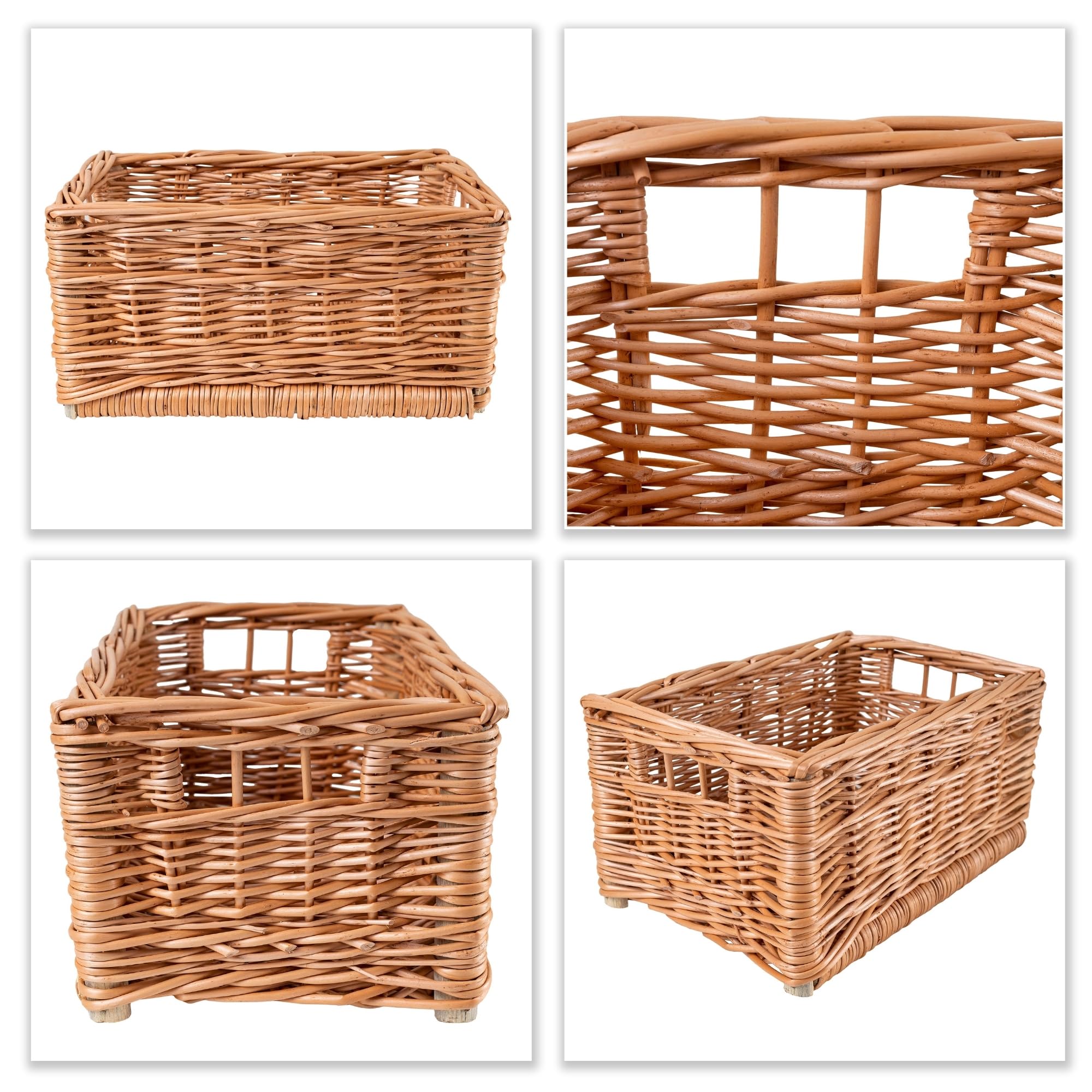 Creative Home Cesto Vimini Rettangolare 30x20x16 cm Marrone