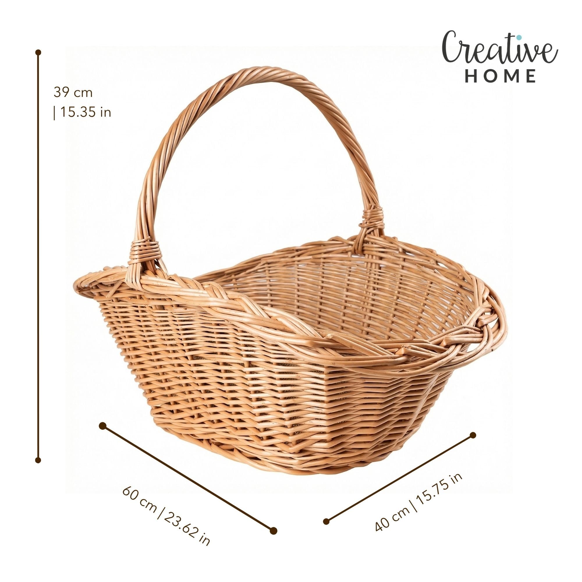 Creative Home Portalegna Vimini Marrone 60x40x39 cm