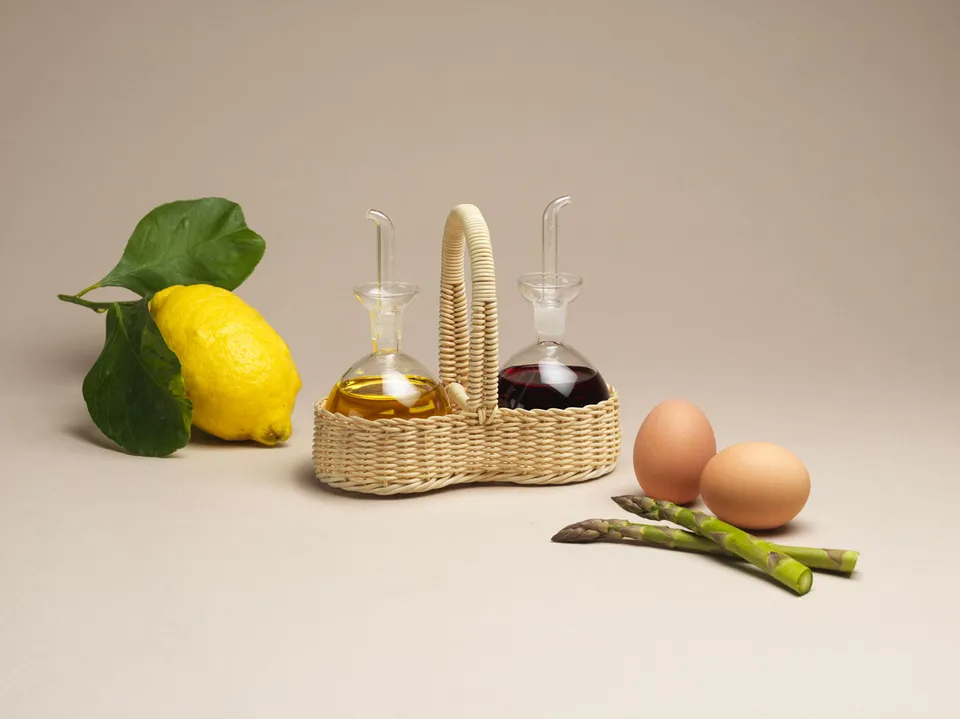 Mila Maurizi Mise en Place Petunia set olio e aceto vetro