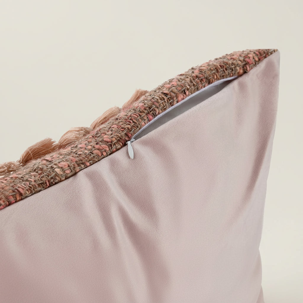 Home ESPRIT Boho cuscino rettangolare 50x30 cm con nappe terracotta