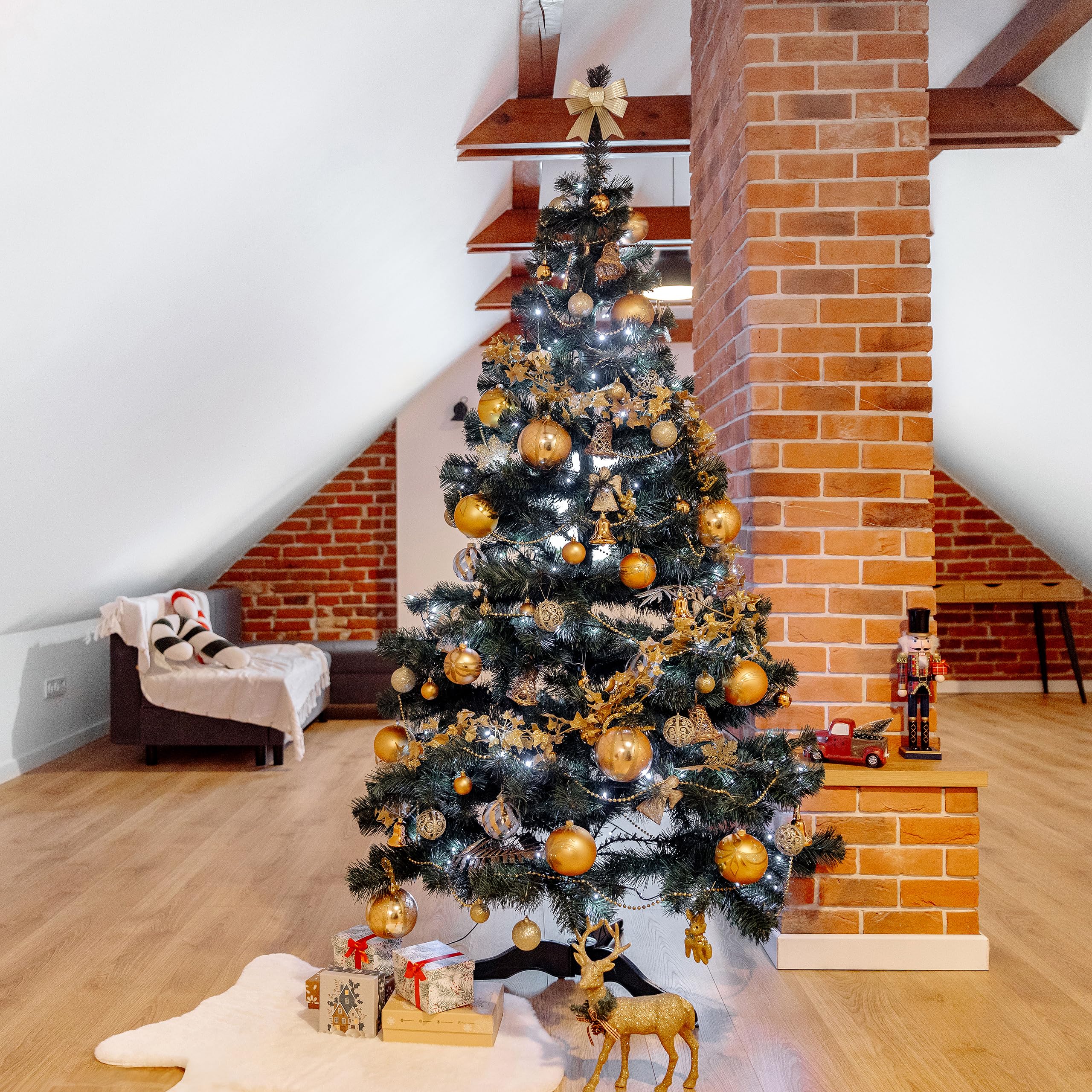 Creative Home albero di Natale artificiale 220 cm verde folto pieghevole